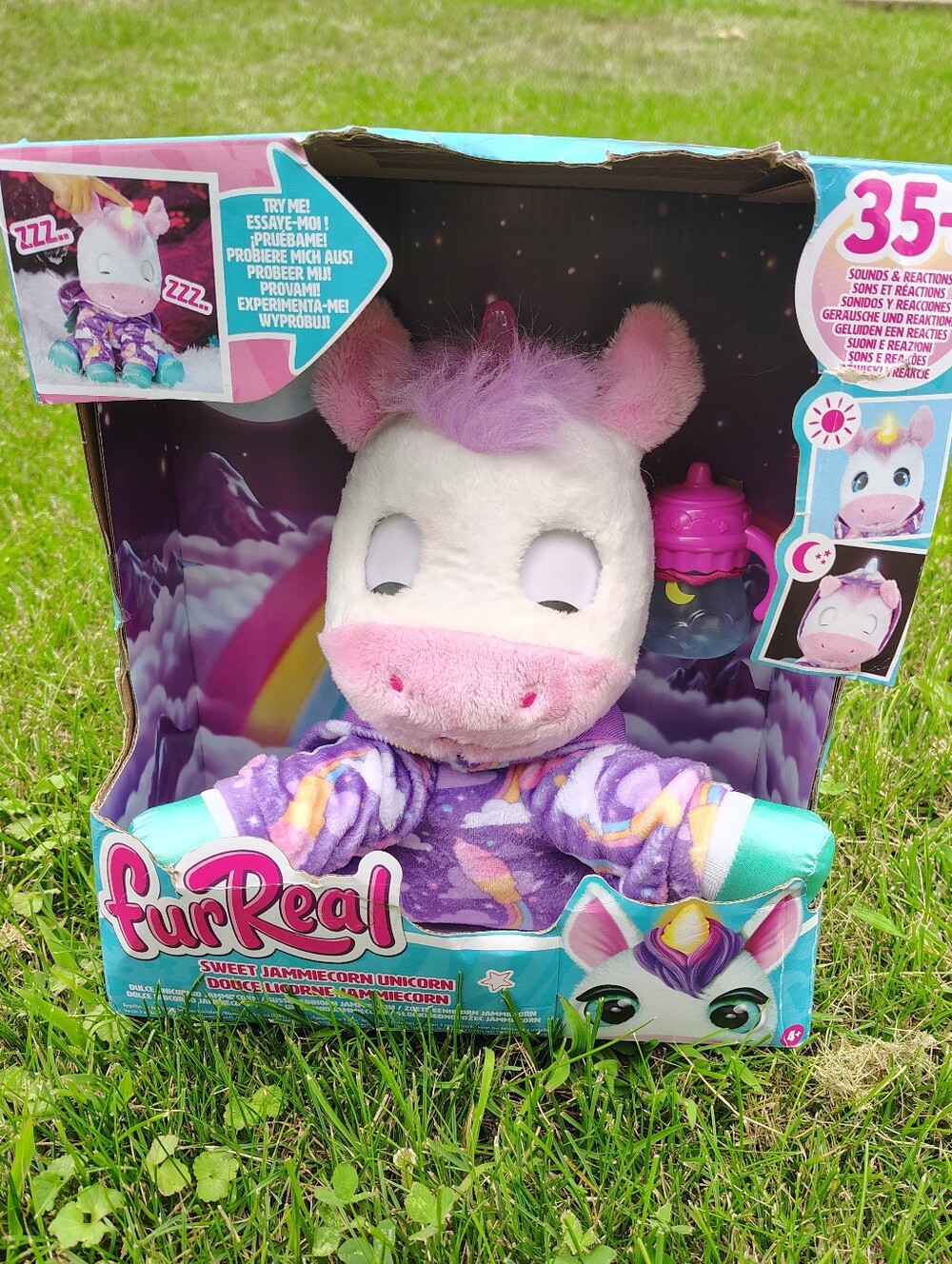 FurReal Sweet Jammiecorn Unicorn Interactive Plush 8in Light Up New